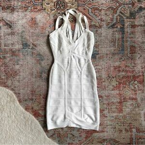 Herve Leger White Mini Dress